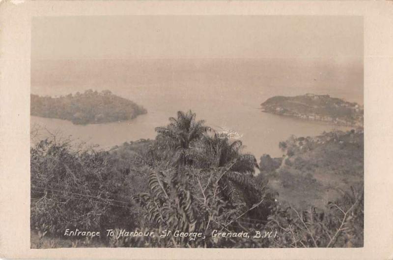 St George Genada BWI Entrance to Harbour Real Photo Antique Postcard J69633