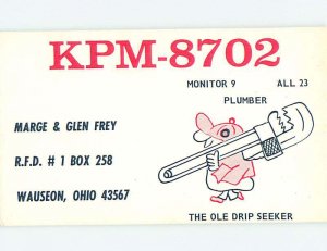 Pre-1980 RADIO CARD - CB HAM OR QSL Wauseon - Near Toledo Ohio OH AH1287