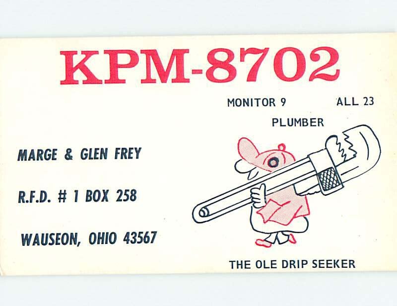 Pre-1980 RADIO CARD - CB HAM OR QSL Wauseon - Near Toledo Ohio OH AH1287