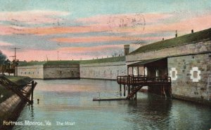 Vintage Postcard The Moat Fortress Monroe Virginia VA Hugh C. Leighton Co. Pub.