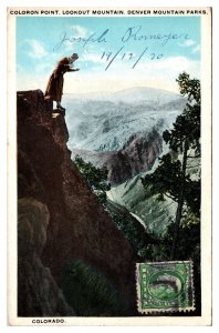 1920 Coloron Point, Lookout Mountain, Denver Mountain Parks, CO Postcard