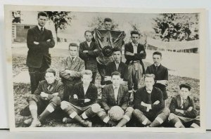 Clear Spring Md RPPC Boys Soccer Team 1920 High School c1950 Wash Co Postcard M9
