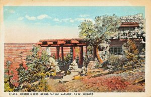 GRAND CANYON NATIONAL PARK ARIZONA~HERMITS REST~1920s FRED HARVEY PUBL POSTCARD