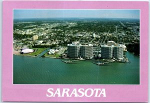 Postcard - Air view of 88 condominium complexes on Sarasota Bay - Sarasota, FL