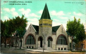 First Congregational Church Cedar Rapids Iowa IA UNP 1910s DB Postcard