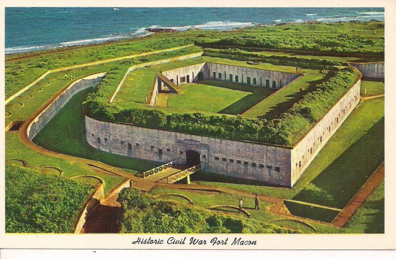 Fort Macon NC, Civil War Fort, Union, Military History, Teich Chrome, 1970