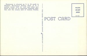 Kemmerer WY Large Letter Linen Postcard