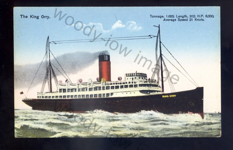 f2367 - IOMSPCo. Ferry - King Orry - built 1913 - postcard