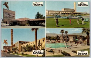 Vtg Hacienda Motels Fresno Las Vegas Bakersfield Indio Advertising Postcard
