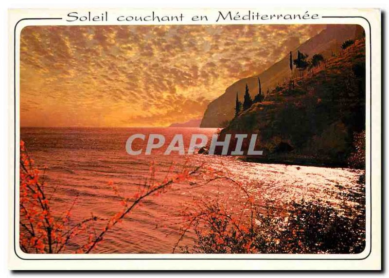 Modern Postcard Sunset in the Mediterranean