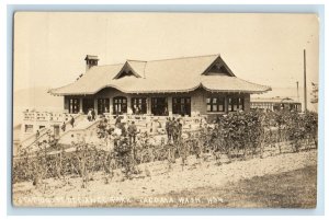 c1910's Station Depot Fort Defiance Park Tacoma WA RPPC Photo Antique Postcard 