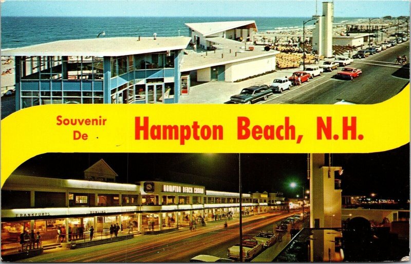 Vtg Hampton Beach NH Multiview Casino & Sea-Shell Area Street Views Postcard