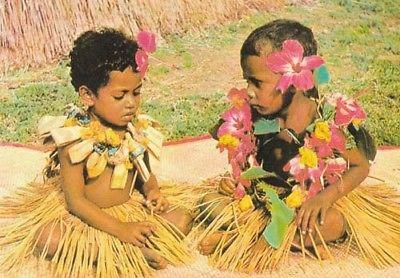 African Tribe Zulu Children Jewellary Photo Postcard