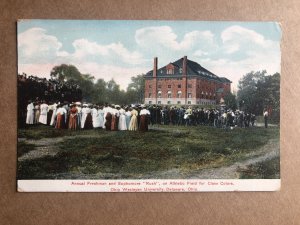 Divided back postcard Freshmen 'Rush' Ohio Wesleyan U., Delaware OH...