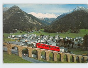 Postcard Parsenn-Railway, view on Seehorn and Pischahorn, Davos, Switzerland
