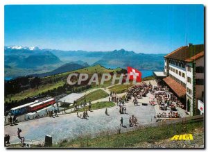 Modern Postcard Vitznau Rigi Kulm Rigi Bahnen Arth und Berner Alpen und Pilatus