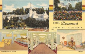 H26/ Berkeley California Postcard Linen 1941 Hotel Claremont 5View
