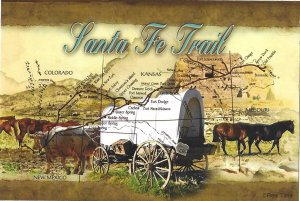 The Santa Fe Trail Missouri Through Kansas Oklahoma Colorado New Mexic  4 by 6