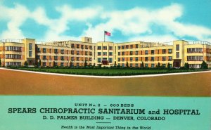 Vintage Postcard Spears Chiropratic Sanitarium & Hospital Denver Colorado CO