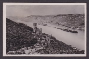 Vintage postcard Burg Sonneck castle Rhine valley Rhineland Palatinate Germany
