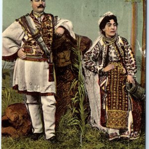 c1908 Romania National Traditional Costume Folk Dress Embroidery Handmade A367