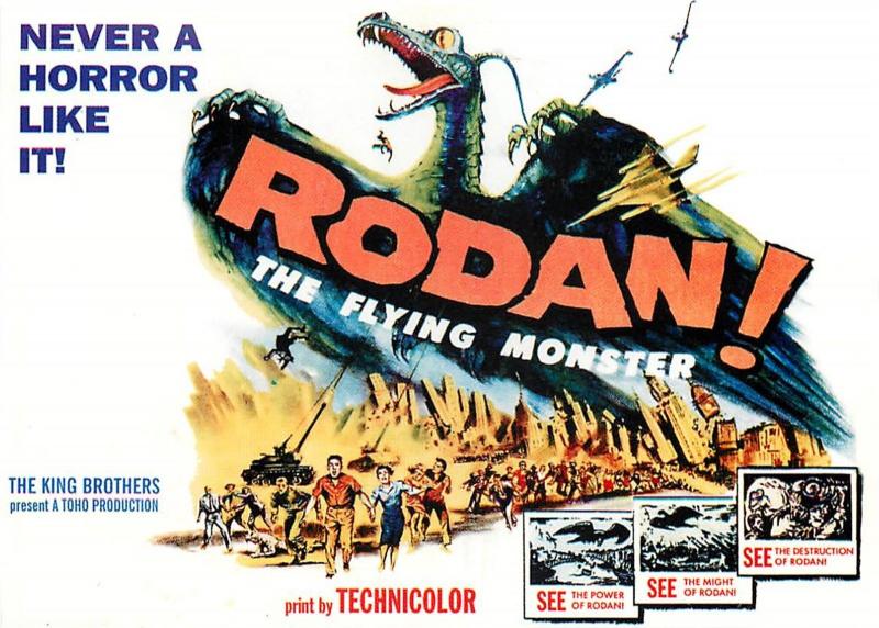 Postcard of Rodan the Flying Monster Radon the Sky Monster Japanese Horror Movie