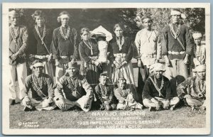 NAVAJO INDIANS IMPERIAL COUNCIL LOS ANGELES CA 1925 ANTIQUE REAL PHOTO PC RPPC