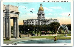 Postcard - State Capitol From The Civic Center - Denver, Colorado