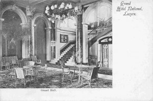 Grand Hotel National Luzern Lucerne Switzerland 1907c postcard