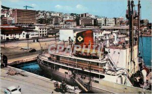 Postcard Modern Algiers a corner of the Port and the City Boat