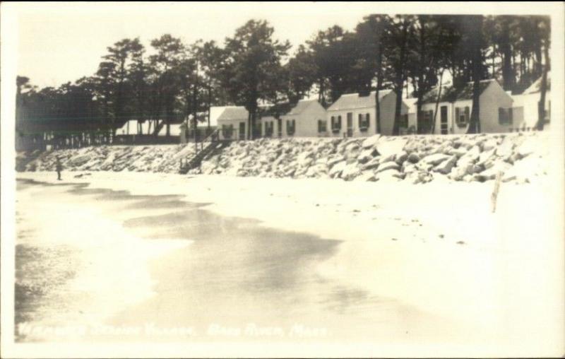 Bass River Cape Cod MA Yarmouth Sessions Village Real Photo Postcard