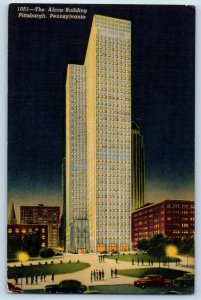 Pittsburgh Pennsylvania Postcard Alcoa Building Office Skyscraper Golden c1940