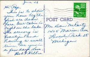 Vintage Comic Postcard 1940's Exaggeration Fishing Curt Teich MO