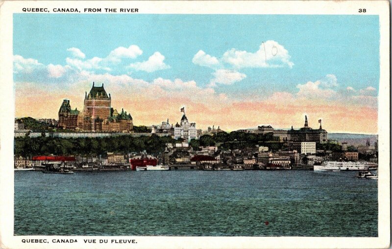 Quebec Canada River Vue Du Fleuve Garneau Postcard Unposted Unused Vintage UNP 