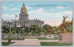Government Building~State Capitol From Monuments Denver CO~Vintage Postcard