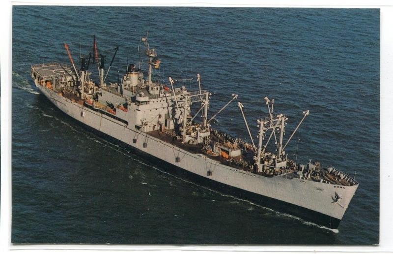 USNS Rigel T-AF 58 Refrigerated Store Ship US Navy Ship Warship postcard 