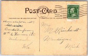 VINTAGE POSTCARD THE FIRST GERMAN BAPTIST CHURCH MILWAUKEE WISCONSIN 1910 [RARE]