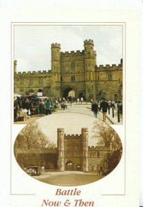 Sussex Postcard - Battle Abbey Gateway - Today and Circa 1910 - Ref 18492A