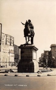 RPPC Carlos IV Statue Mexico City Real Photo c1930s Vintage Postcard