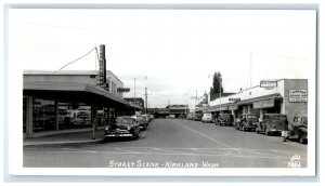 c1940's Street Scene Cars Kirkland Washington WA RPPC Photo Vintage Postcard 