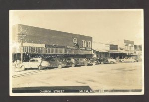 RPPC SALEM ARKANSAS DOWNTOWN CHURCH STREET OLD CARS REAL PHOTO POSTCARD