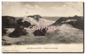 Old Postcard Bourg de Batz rising Maree