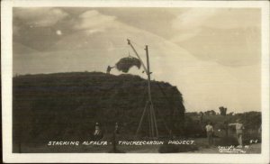 Truckee Carson NV Project Stacking Alfalfa Real Photo Postcard