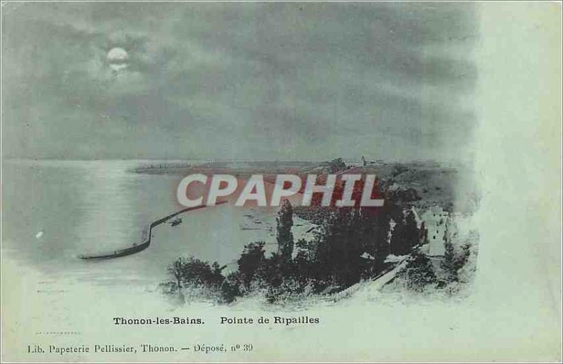 Old Postcard Thonon les Bains Pointe Ripailles (map 1900)