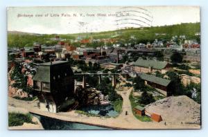 Postcard NY Little Falls Birdseye View From West Shore Railroad 1908 R69