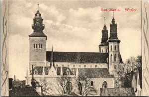 Vtg Visby S:ta Maria Domkyrka Saint Mary's Cathedral Gotland Sweden Postcard