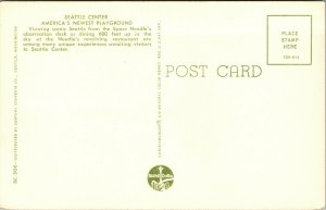 Vtg 1960s Space Needle Seattle Washington WA Unused Chrome Postcard