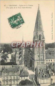 Old Postcard Vendome Church of the Trinity (View of the Tour Saint Martin