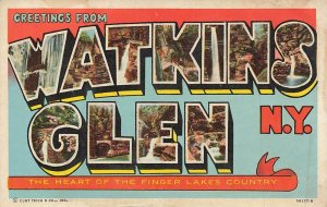 Greetings Watkins Glen Finger Lakes Large Letter NY P226 