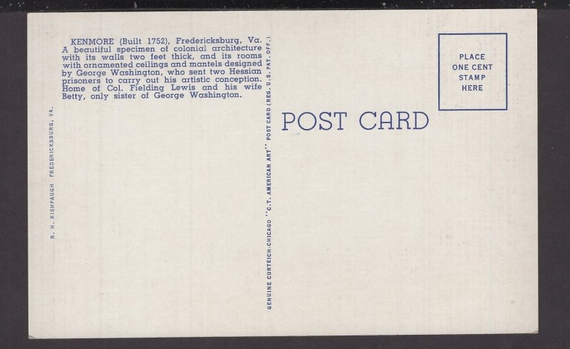 Virginia Fredericksburg - Kenmore (Built 1752) - Linen